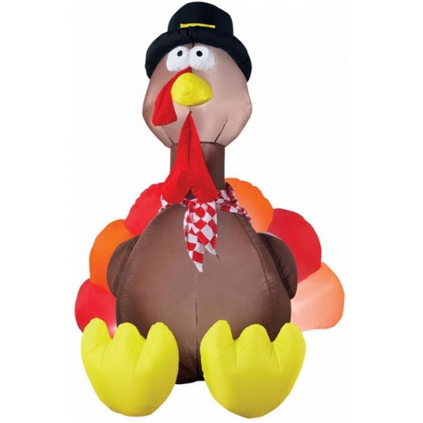 Costumes For All Occasions Costumes for all Occasions SS25663G Airblown Turkey W Lights 6 ft. SS25663G